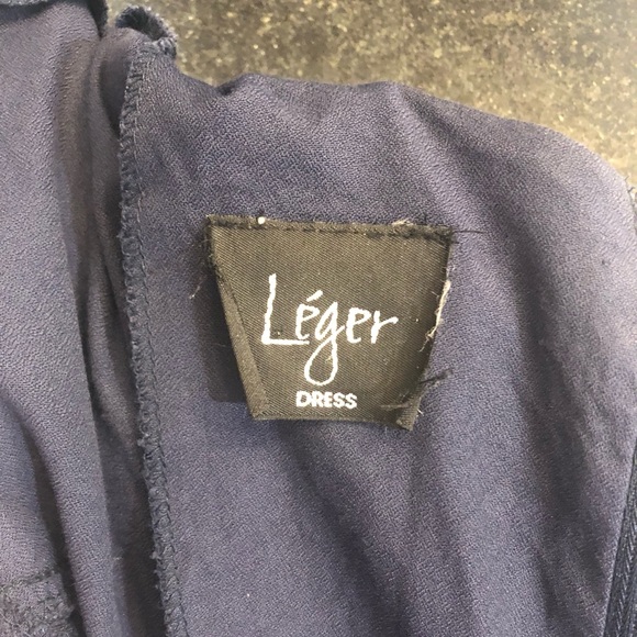 Vintage Léger dress navy blue linen size small - Picture 5 of 11